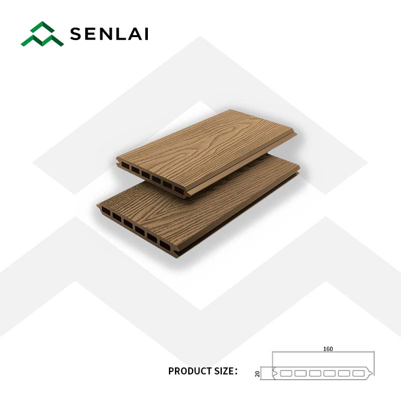 20*160 WPC fence square hole embossed outdoor fencing for commercial building decoration